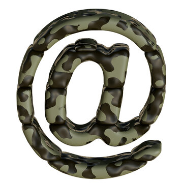 3d Symbol in green camouflage