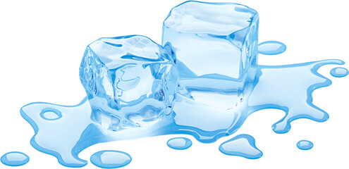 Wall Mural - ice cubes isolated
