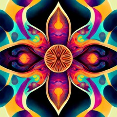 Poster - Seamless psychedelic and trippy pattern for background