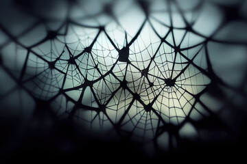 Wall Mural - cobweb background, The scary of the Halloween symbol Isolated on dark background v1