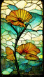 floral flower illurstration stainless glass tiffany
