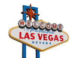 Fototapeta Las - Las Vegas Nevada welcome sign isolated.