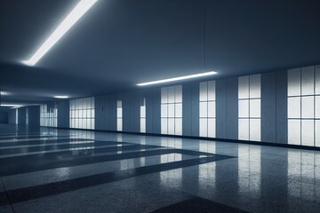 Aufkleber - Spacious space on the office floor. 3D illustration
