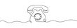 Old telephone one line drawing continuous design minimalism. Retro phone vector illustration.