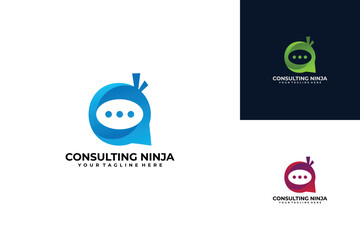 Wall Mural - Consulting Ninja logo vector design template