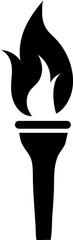 Poster - Torch flame icon flat style isolated on white background. Vector illustration 