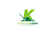 K logo lawncare for branding company. mower template vector illustration for your brand.