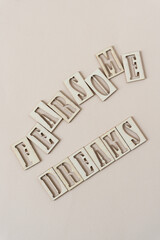 Poster - fearsome dreams - sign with wood type