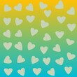 © Iim - heart shape pattern on soft gradient color pink, green, blue, green, yellow, purple, grey, white, orange for mobile them, wallpaper, or background
