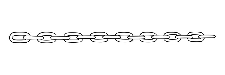 Poster - Chain as symbol of unity and cooperation. Sketch of metal chains. Vector illustration isolated in white background