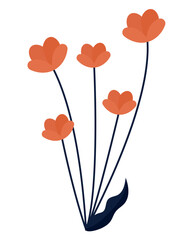 Poster - orange flowers design