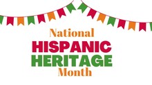 National Hispanic Heritage Month Text Animation, Latino American History Month Celebration Flat Text Animation