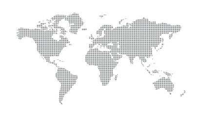 world map on white background