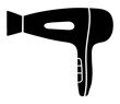 Hair dryer pictogram. Hairdressing equipment sketch. Professional tool icon. Illustration. Barber symbol