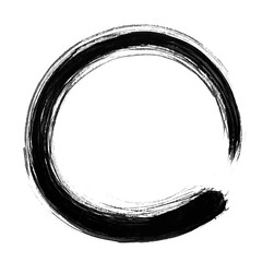 Enso Zen Circle hand Brush Ink Black Vector Illustration