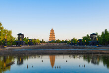 Famous Ancient Buddhist Architecture Dayan Pagoda In Xian , China