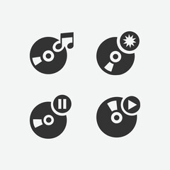 Aufkleber - Disk set vector icon. Set of cd disk icon symbol. Multimedia vector illustration on isolated background. Cd and dvd disk sign for mobile concept and web design