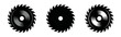 © Vilogsign - Silhouette saw blades for carpentry symbol icon vector set.