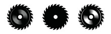 Silhouette Saw Blades For Carpentry Symbol Icon Vector Set.