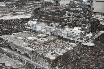 Wall Mural - Ancient Aztec Platform Structure in Sacred Center of Tenochtitlan in Modern-day Mexico City