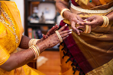 South Indian Tamil bride's getting ready close ups