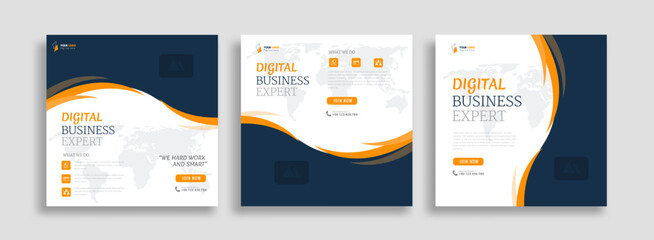 Wall Mural - digital business marketing social media post template