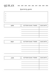 quarterly goals template Q2