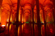 Basilica Cistern in Istanbul. Columns and vaults of Basilica Cistern