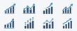 © Міша Герба - Set of growth graph vector icons. Business chart. Financial rise up. Increase profit.