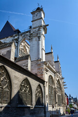 Wall Mural - stone gargoyle and Turret Gothic facade of the Medieval church in  Troyes, France