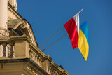 Fototapeta  - Flagi Polski i Ukrainy.