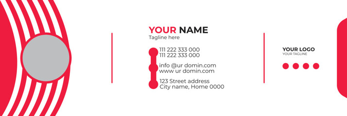 Wall Mural - Modern and minimalist email signature or email footer template