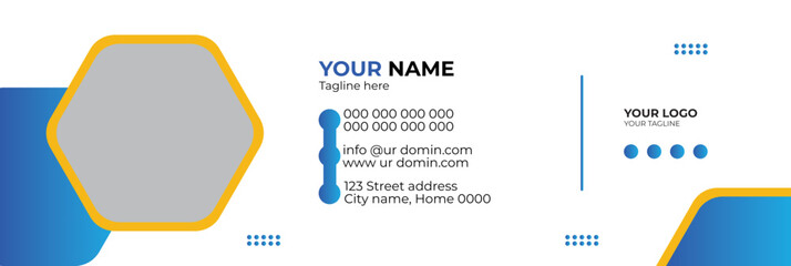Wall Mural - Elegant Corporate Minimal email signature Flat Mail template or email footer and personal Business Mobile Corporate EMAIL signature design