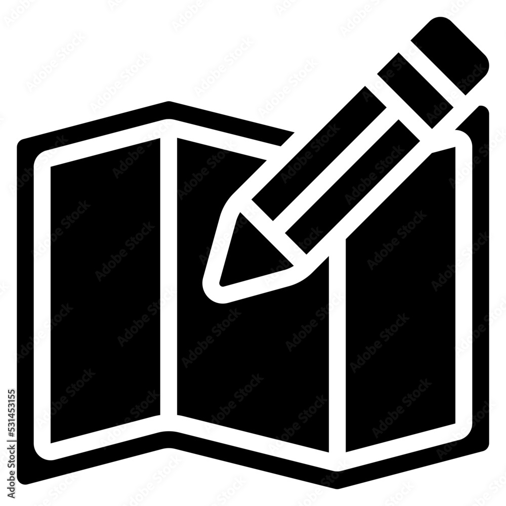 Annotation Editor Map Icon Edit Map Icon Stock Vector | Adobe Stock