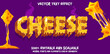 © Martin - Cheese text, Melting cheddar 3d style font template