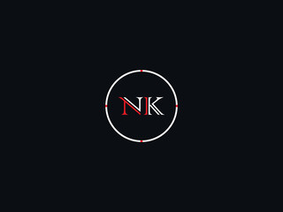 Minimalist NK Logo Icon, Initial Alphabet Nk n&k Circle Logo Letter Vector Image Design For Any type of Business