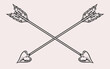 Cupid arrows element vintage monochrome