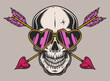 Amour skull logotype colorful vintage