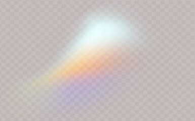 Crystal rainbowm, light effects. Light streak overlay designs. Vector illustration.