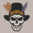 Hat skull colorful element vintage