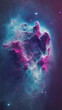 Abstract nebula in outer space and galaxies background suitable for a mobile screen, phone desktop.