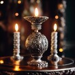 Antique silver Candle