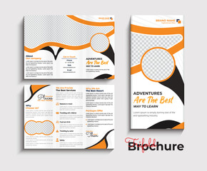travel trifold brochure template design for agency