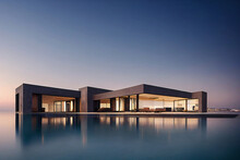 Modern Angular Luxury Tropical Villa With A Swiming Pool
