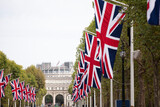 Fototapeta Londyn - Union Jack flags along The Mall in central London