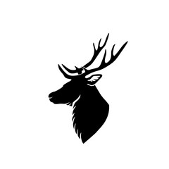 Wall Mural - Black deer illustration. PNG.