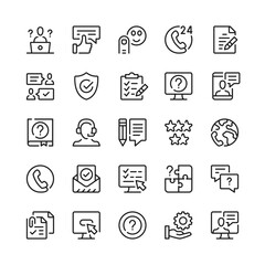 Fototapete - Customer service line icons. Outline symbols. Vector line icons set