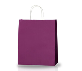 Wall Mural - purple shopping bag isolated on white