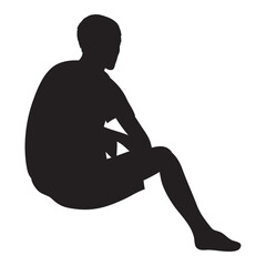 Poster - man seated silhouette