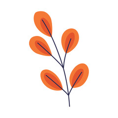 Sticker - branch with orange leafs